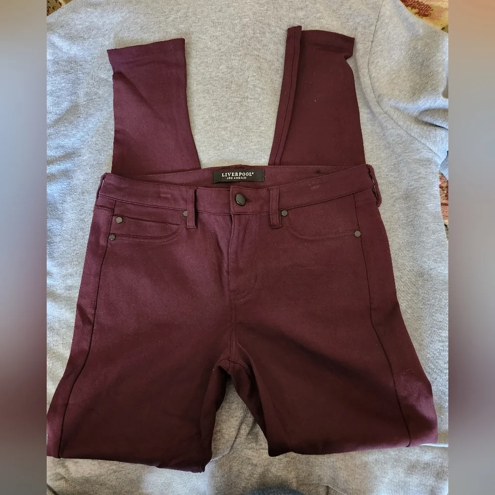Liverpool Dark Plum Pants - Picture 1 of 8